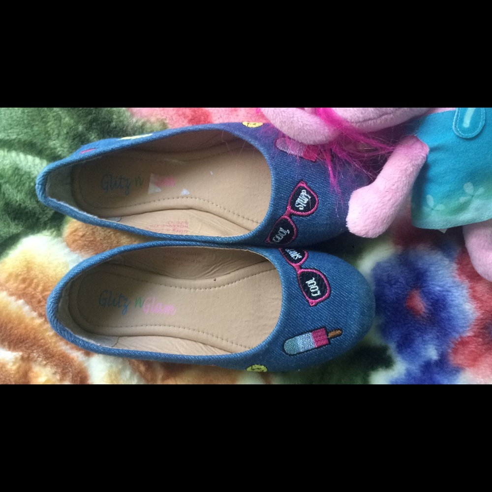 Emoji flats little girls shoes